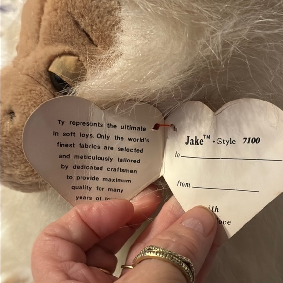 Vintage Ty Large Stuffed White Gorilla-name is  Jack - Picture 5 of 7